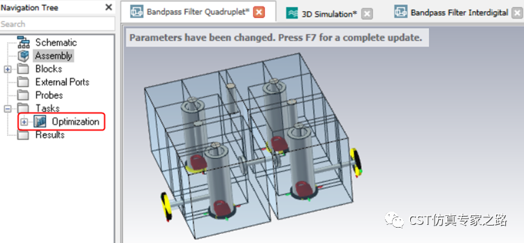 如何通過CST中濾波器的3D模型進入到FD3D界面？